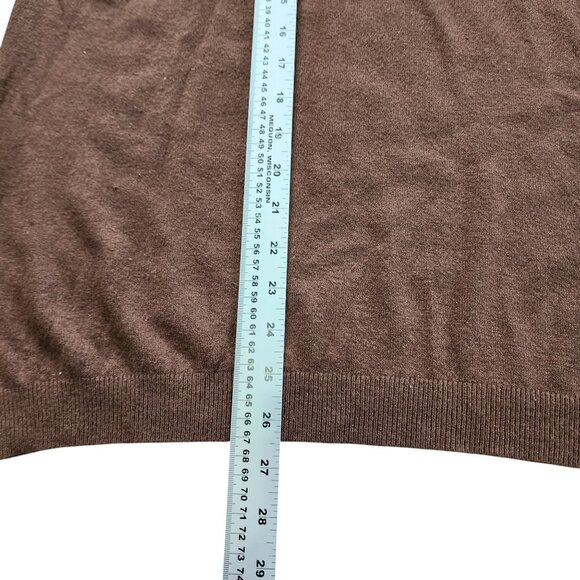 Pierre Cardin Men’s Brown V-Neck Sweater L Wool Blend Long Sleeve Pullover Casua - Picture 6 of 8